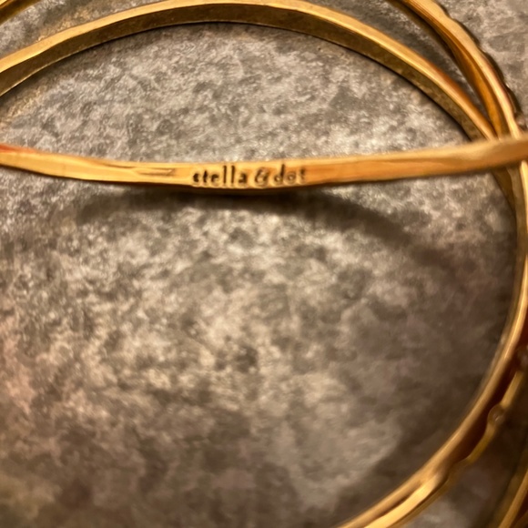 Stella & Dot Gold Plated and Crystal Bangles - Picture 3 of 4